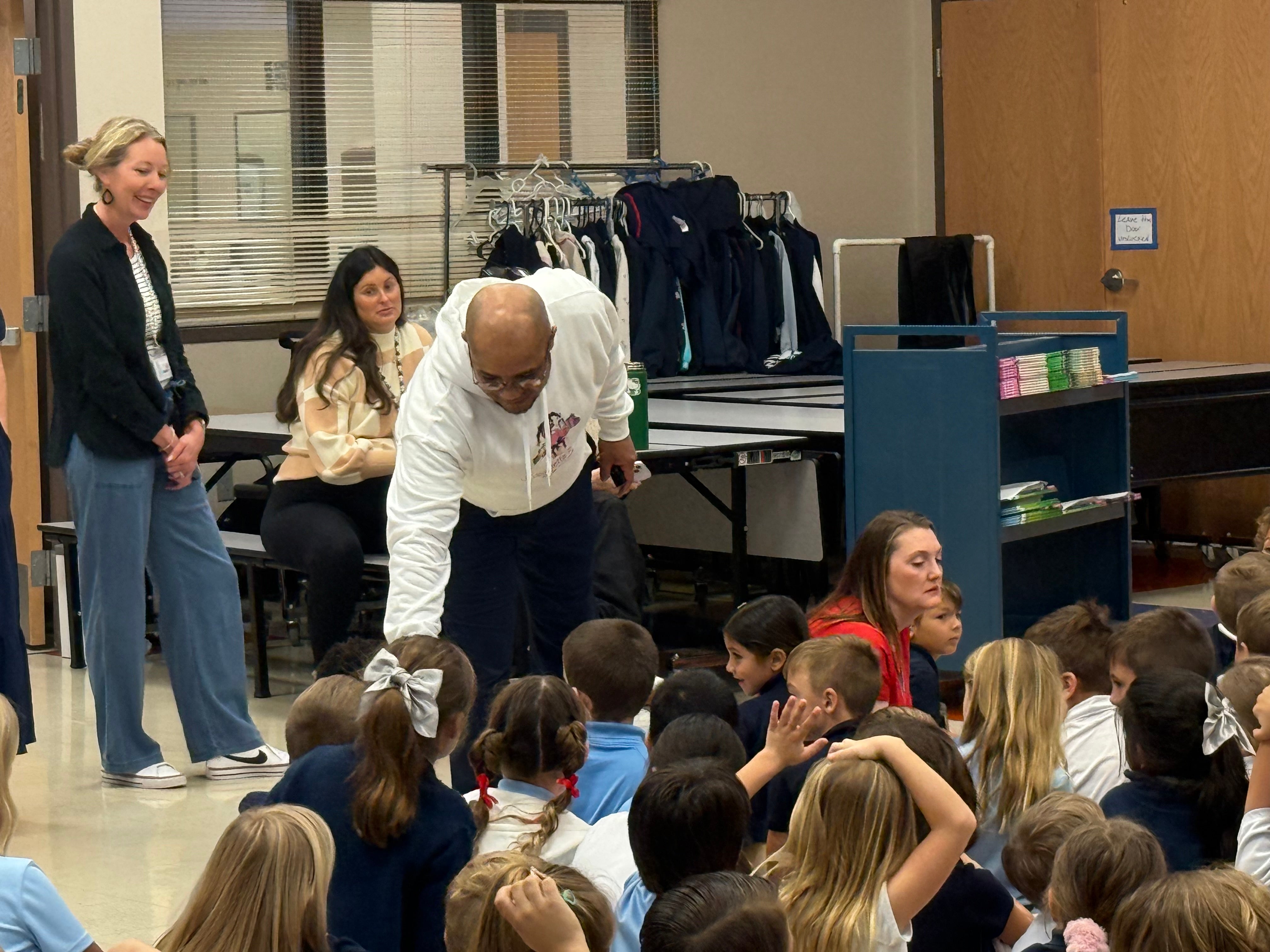 Mike Brown at a school event